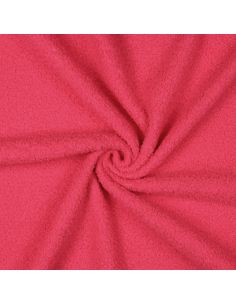 Dubbelzijdige Teddy-fleece stof - Fluorescerend roze