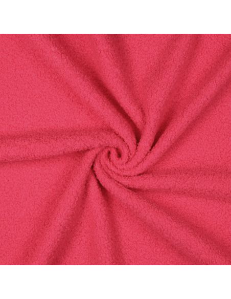 Dubbelzijdige Teddy-fleece stof - Fluorescerend roze
