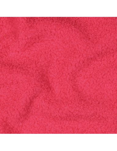 Dubbelzijdige Teddy-fleece stof - Fluorescerend roze