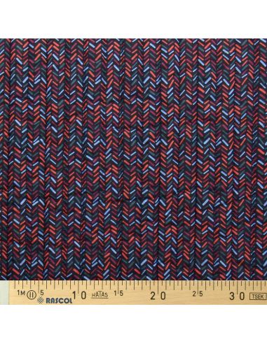 Lafleur gewatteerde katoenen stof - Beige en blauw