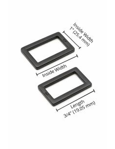 Set van 2 rechthoekige gespen 19 x 25 mm zwart 2