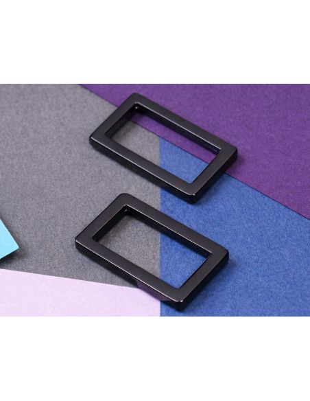Set van 2 rechthoekige gespen 19 x 25 mm zwart
