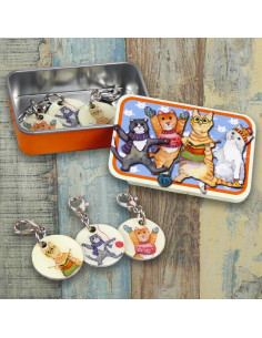 Set van 6 breiringmarkeerders - Kittens