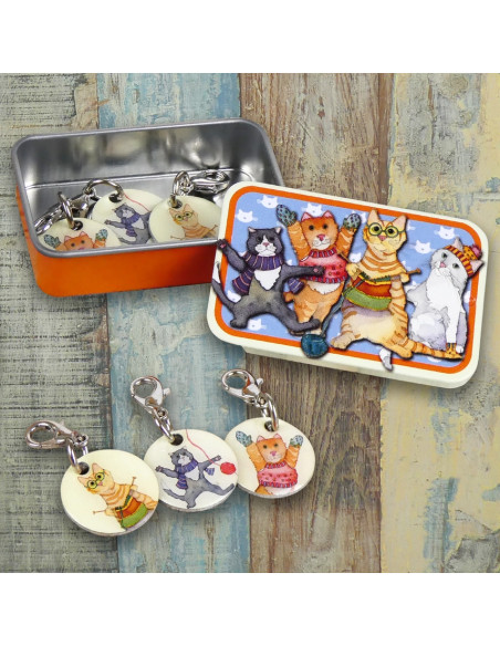 Set van 6 breiringmarkeerders - Kittens