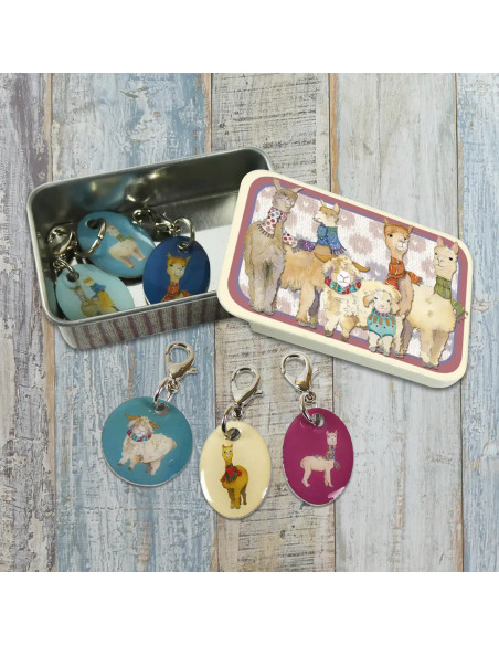 Set van 6 breiringmarkeerders - Alpaca & vrienden