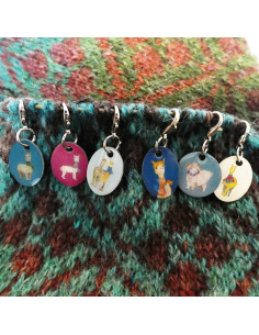 Set van 6 breiringmarkeerders - Alpaca & vrienden 2