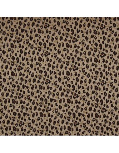 Gedrukt dubbel gaasweefsel - Karli beige en zwart