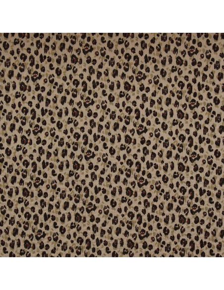 Gedrukt dubbel gaasweefsel - Karli beige en zwart