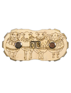 Houten rijenmeter - Schaap en trui