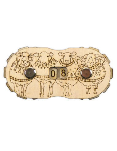 Houten rijenmeter - Schaap en trui