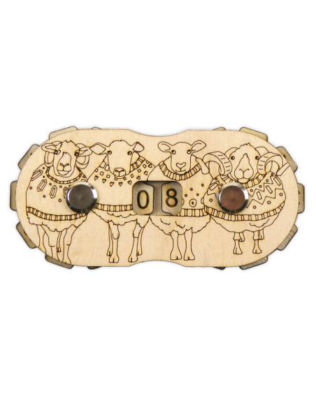 Houten rijenmeter - Schaap en trui