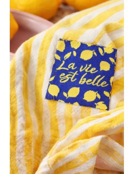 Set van 4 labels om op te naaien - Het leven is mooi