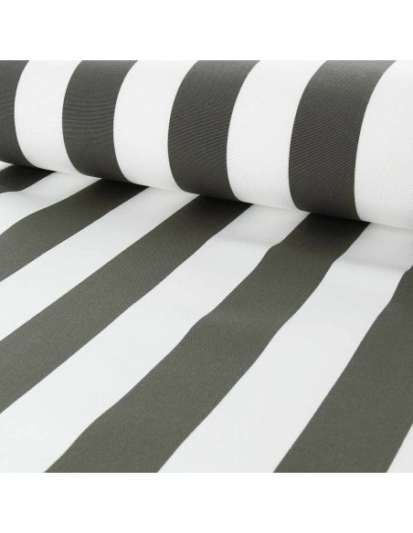 Ligstoel doek - Wit en taupe